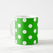 Grün-weiße Punkte-Design Kaffeetasse (Vorderseite Links)