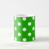 Grün-weiße Punkte-Design Kaffeetasse (Mittel)
