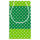 Grün-weiße Punkte und Streifen Geschenktasche Kleine Geschenktüte (Rückseite)