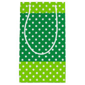 Grün-weiße Punkte und Streifen Geschenktasche Kleine Geschenktüte (Vorderseite)