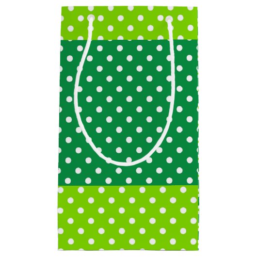 Grün-weiße Punkte und Streifen Geschenktasche Kleine Geschenktüte (Vorderseite)