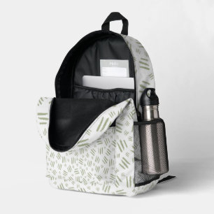 Grün Weiße Safari-Druck Bedruckter Rucksack