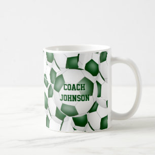 grün weiße Schulfarben Fußballtrainer-Geschenk Kaffeetasse