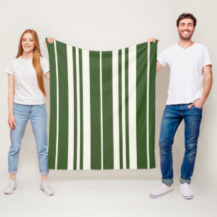 Grün Weiße Streifen Fleecedecke
