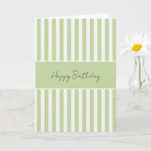Grün Weiße Streifen Geburtstag Karte