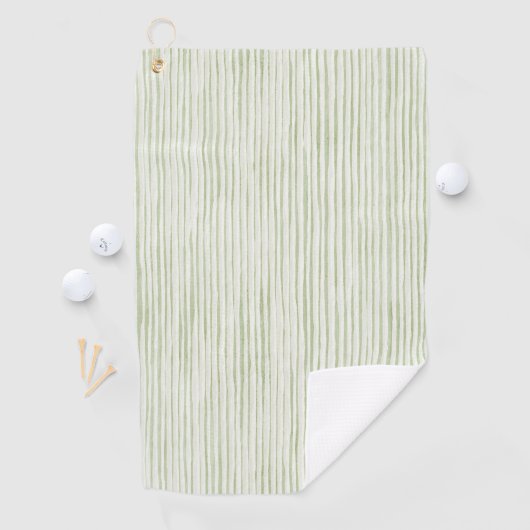 Grün Weiße Streifen Golfhandtuch (Insitu)