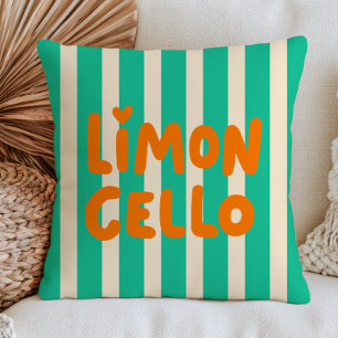 Grün-weiße Streifen LimonCello Modern Sommer Kissen