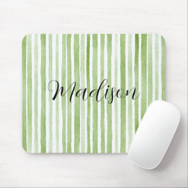 Grün Weiße Streifen Mousepad