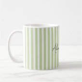 Grün Weiße Streifen Name Kaffeetasse (Links)
