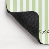 Grün Weiße Streifen Name Mousepad (Ecke)