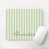 Grün Weiße Streifen Name Mousepad (Mit Mouse)