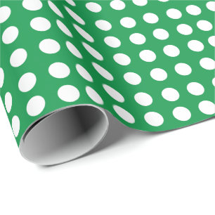 Grün Weiße Tupfen-Baby-Shower-Geburtstag Geschenkpapier