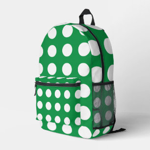 Grün Weiße Tupfen Cute Girly Zurück zur Schule Bedruckter Rucksack