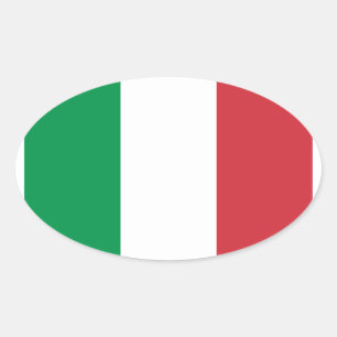 Grün Weiße und Rote Italienische Flaggenfarben Ovaler Aufkleber