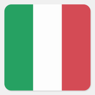 Grün Weiße und Rote Italienische Flaggenfarben Quadratischer Aufkleber