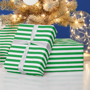 Grün-weiße vintage dünne Streifen Geschenkpapier
