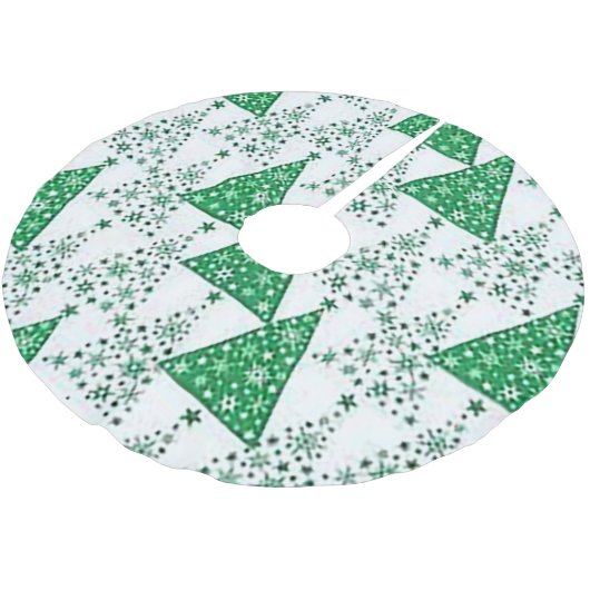 Grün-weiße Weihnachtsbaumrock Polyester Weihnachtsbaumdecke (Schrägansicht)