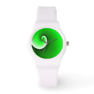 Grün-weißer Spiralverlauf Armbanduhr