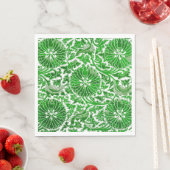 Grün-weißes Blumenmuster Serviette (Beispiel)