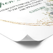 Grün-weißes botanisches Open-Bar-Tischschild Poster (Ecke)