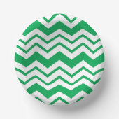 Grün-weißes Chevron-Zickzack-Musterdesign  Pappteller (Vorderseite)