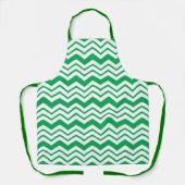 Grün-weißes Chevron-Zickzack-Musterdesign Schürze (Vorderseite)