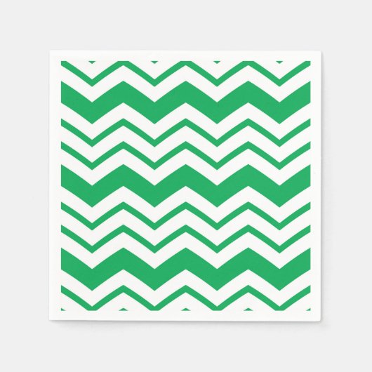 Grün-weißes Chevron-Zickzack-Musterdesign  Serviette (Vorderseite)