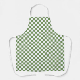Grün-weißes Gingham-Karo-Muster Schürze