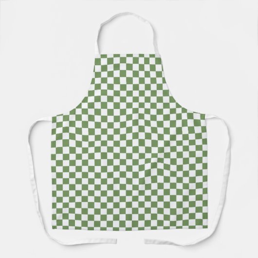 Grün-weißes Gingham-Karo-Muster Schürze (Vorderseite)