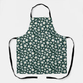 grün weißes Kamillen-Blumenmuster Schürze (Vorderseite)