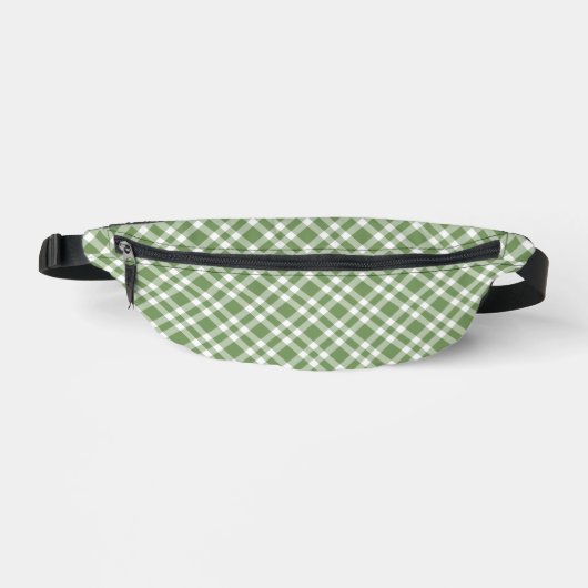 Grün-weißes Karomuster Bauchtasche (Vorderseite)