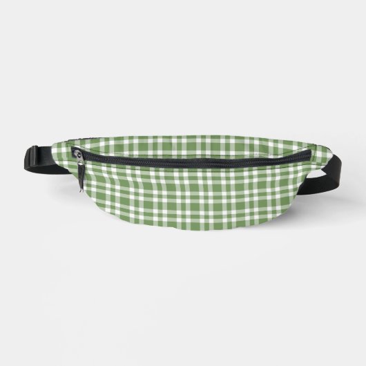 Grün-weißes Karomuster Bauchtasche (Vorderseite)