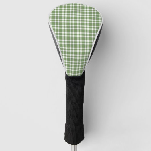 Grün-weißes Karomuster Golf Headcover (Vorderseite)