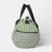 Grün-weißes Karomuster Klein Duffle Bag (Rechts)