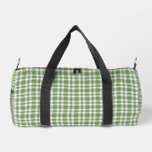 Grün-weißes Karomuster Klein Duffle Bag (Rückseite)