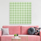 Grün-weißes Karomuster Leinwanddruck (Insitu (Wohnzimmer))