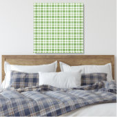 Grün-weißes Karomuster Leinwanddruck (Insitu (Schlafzimmer))