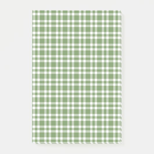 Grün-weißes Karomuster Post-it Klebezettel (Vorderseite)