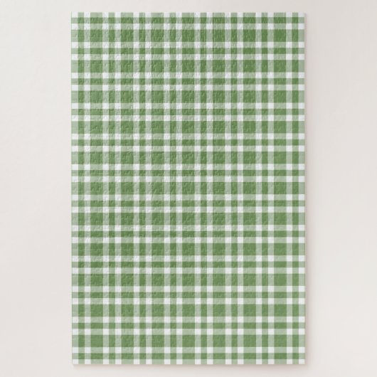 Grün-weißes Karomuster Puzzle (Vertikal)