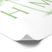 Grün-weißes Palm-Palmetto-Baum-Monogramm Poster (Ecke)