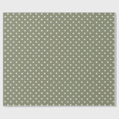 Grün| Weißes Polka - Dot - Umhüllungspapier Geschenkpapier (Flach)