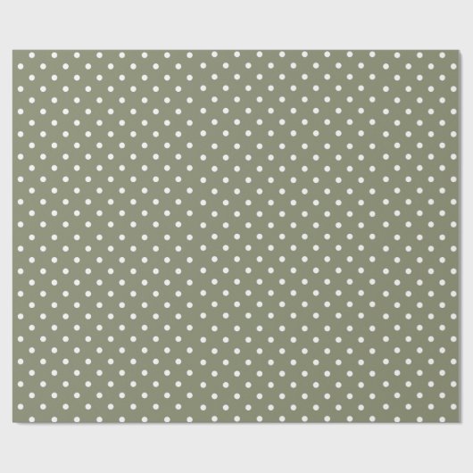Grün| Weißes Polka - Dot - Umhüllungspapier Geschenkpapier (Flach)