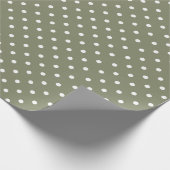 Grün| Weißes Polka - Dot - Umhüllungspapier Geschenkpapier (Ecke)