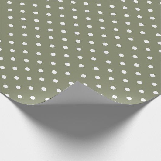 Grün| Weißes Polka - Dot - Umhüllungspapier Geschenkpapier (Ecke)