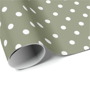 Grün  Weißes Polka - Dot - Umhüllungspapier Geschenkpapier