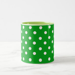GRÜN-WEIßES PUNKT-MUSTER ZWEIFARBIGE TASSE