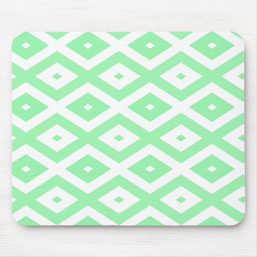 Grün-weißes Rautenmuster Mousepad (Vorne)
