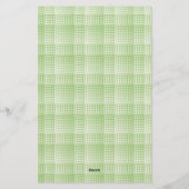 Grün-weißes Schachbrett-Abstraktmuster Briefpapier (Rückseite)
