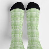 Grün-weißes Schachbrett-Abstraktmuster Socken (Oben)