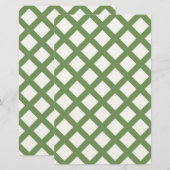 Grün-weißes Schachbrett-Diamantmuster Briefpapier (Vorne/Hinten)